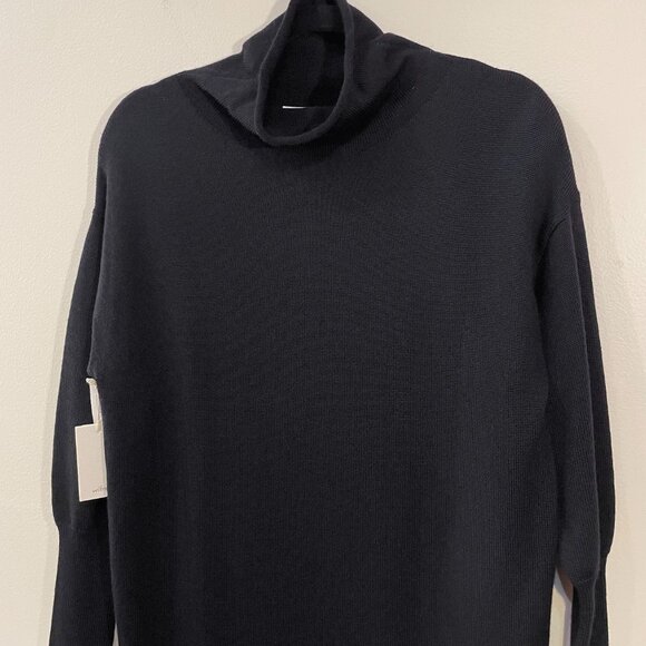 Last Chance! New Aritzia Cyprie 100% Wool Mock Neck Sweater Dress Black XXS $178 - Picture 5 of 9